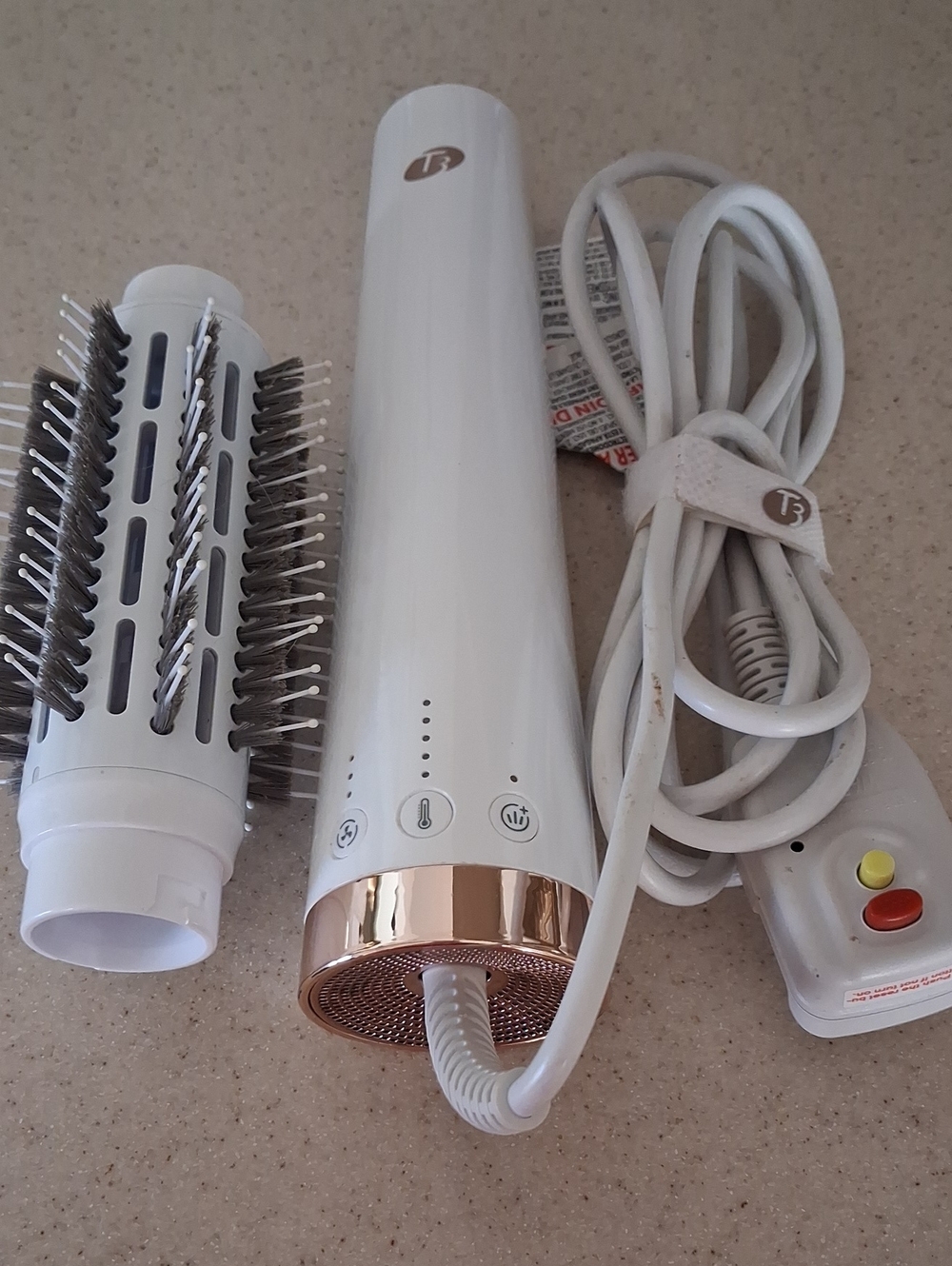 White & Rose Gold Hot Air Brush